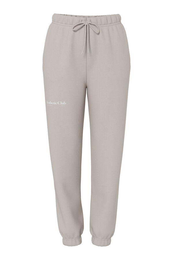 Pieces Casual beige sweatpants Aesthetic club grey
