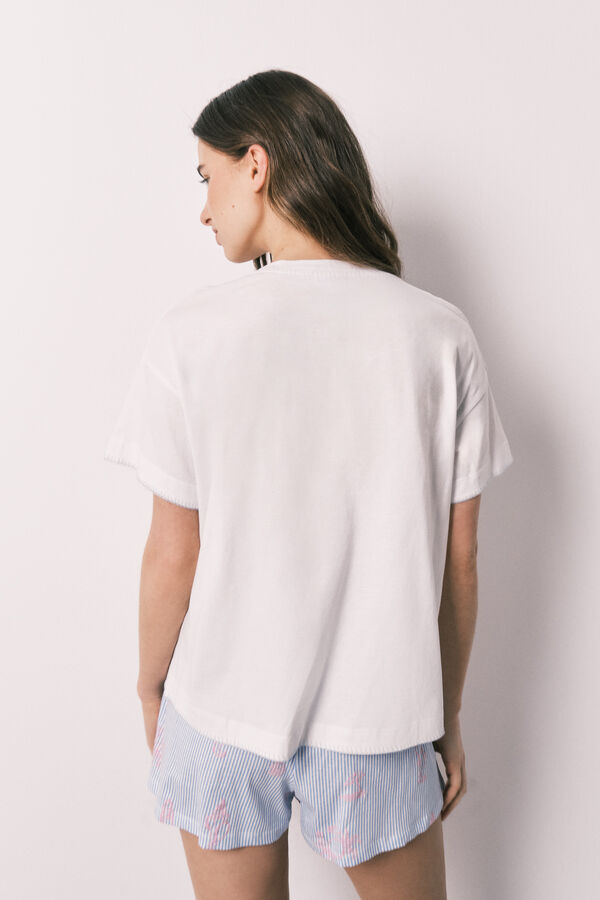 Women'secret Kratka pamučna pidžama Family Collection Plava