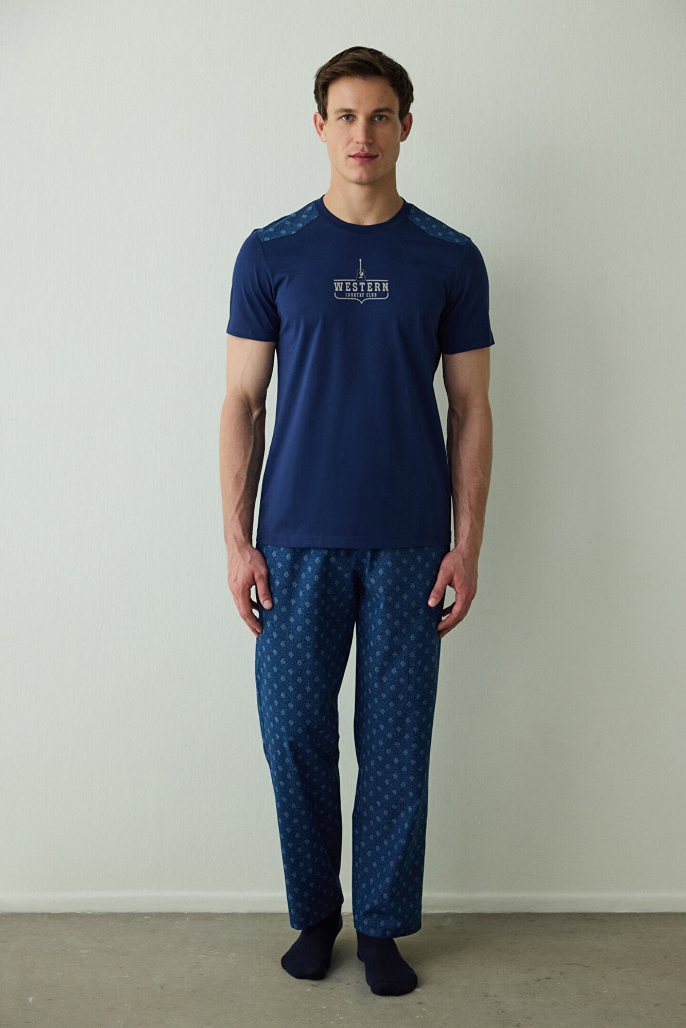 Penti Conjunto de pijama de manga corta de algod&oacute;n "Western" para hombre