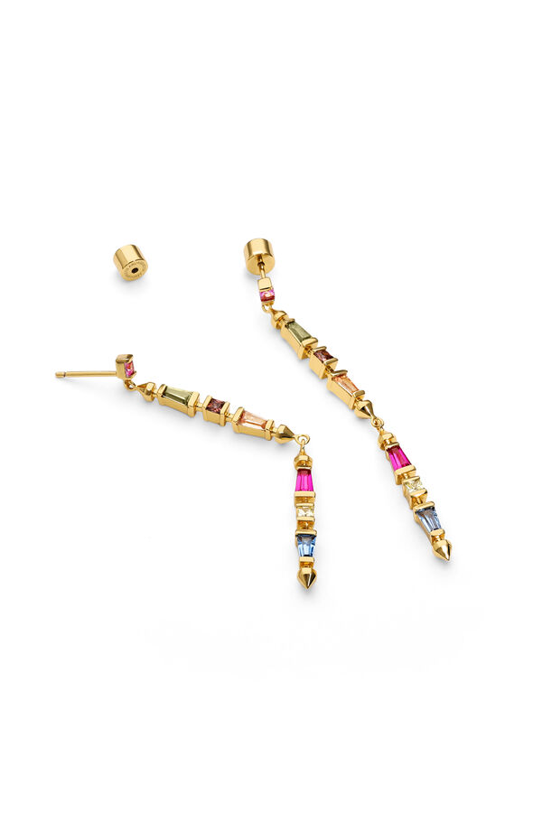 Singularu Pendientes Long Iris Colors Ba&ntilde;o Oro amarillo