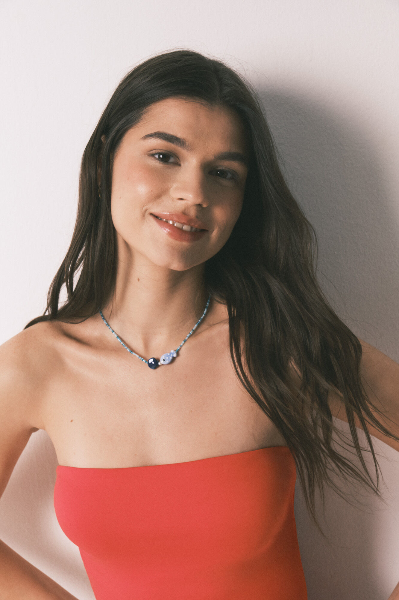 HI&BYE Fato de banho bandeau vermelho