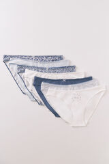 Women'secret Paket od 7 klasičnih pamučnih gaće sa plavim božićnim printom Print