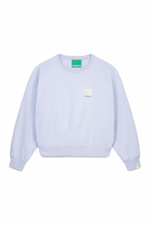 HI&BYE Sudadera corta felpa algod&oacute;n azul claro azul