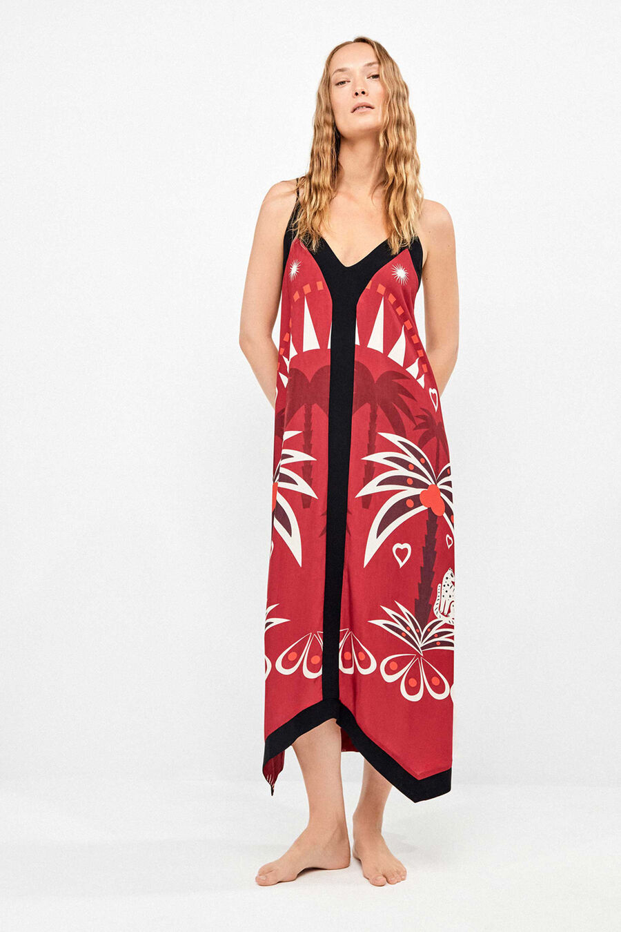 Vestido tirantes finos estampado étnico in & out