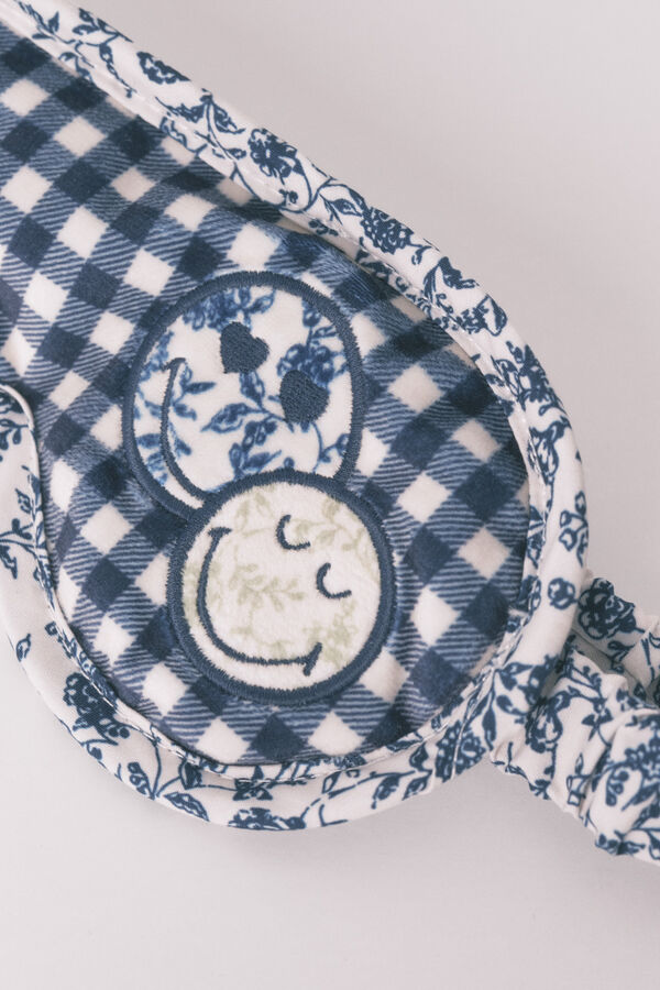 Women'secret SmileyWorld&reg; maska za spavanje sa plavim vichy dezenom Print