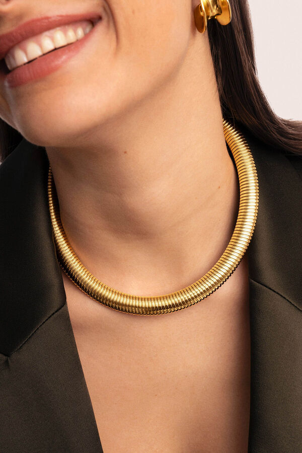 Singularu Big Belt Gold Plated Steel Necklace printed