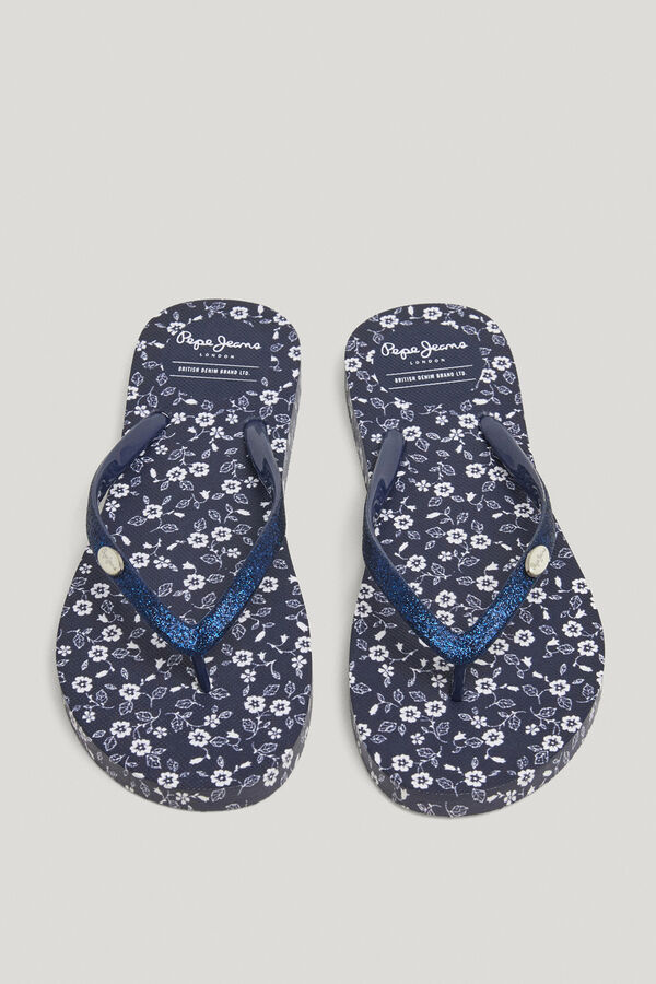 Pepe Jeans Chanclas de playa estampado floral azul