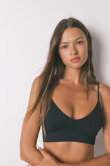 Women'secret PRIRODNI bez šavova top sa životinjskim printom, crni Crna