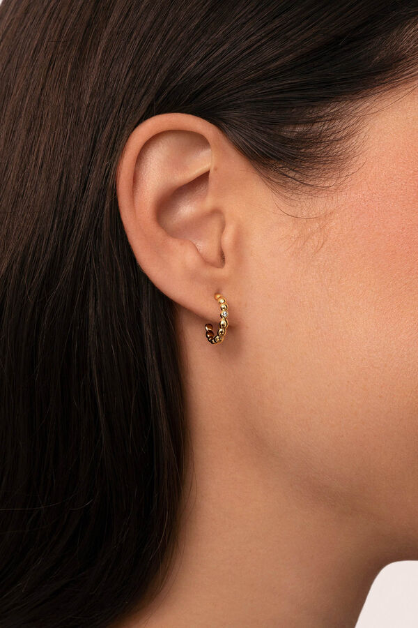 Singularu Pebble Spark Gold Plated Hoop Earrings printed