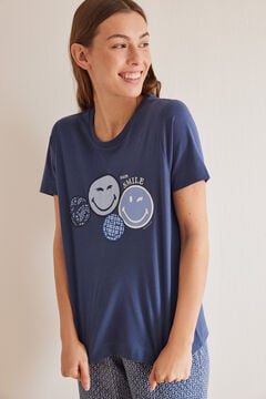 Womensecret T-shirt SmileyWorld ® 100% algodão azul