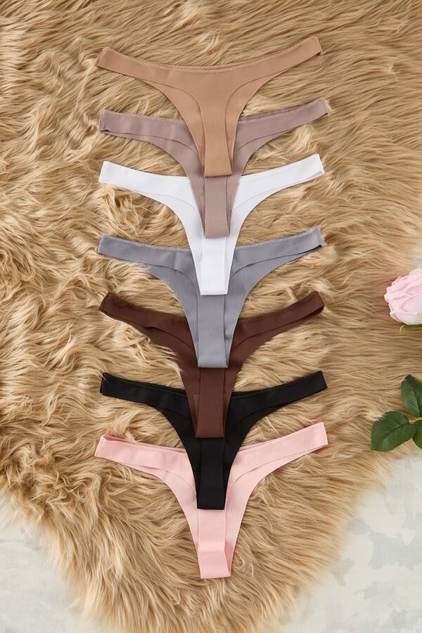 Trendyol Pack de 7 tangas sin costuras estampado