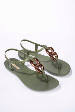 Ipanema Sand&aacute;lia de tiras em T com corrente