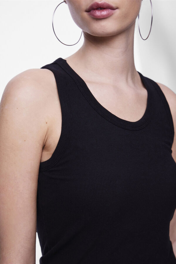 Pieces Vest top with built-in cups noir
