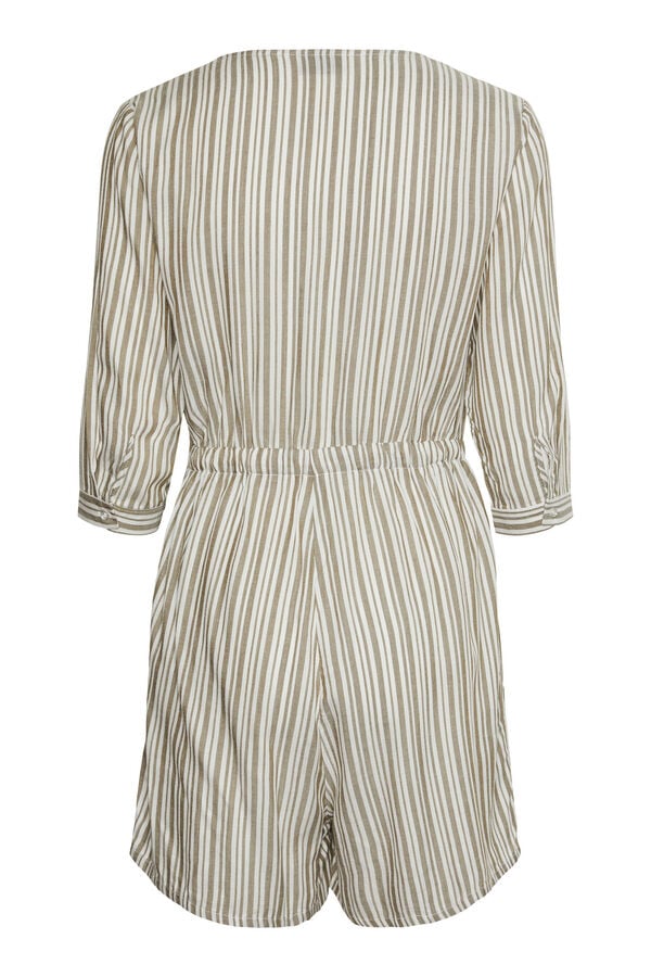 Womensecret Short stripe print jumpsuit gris