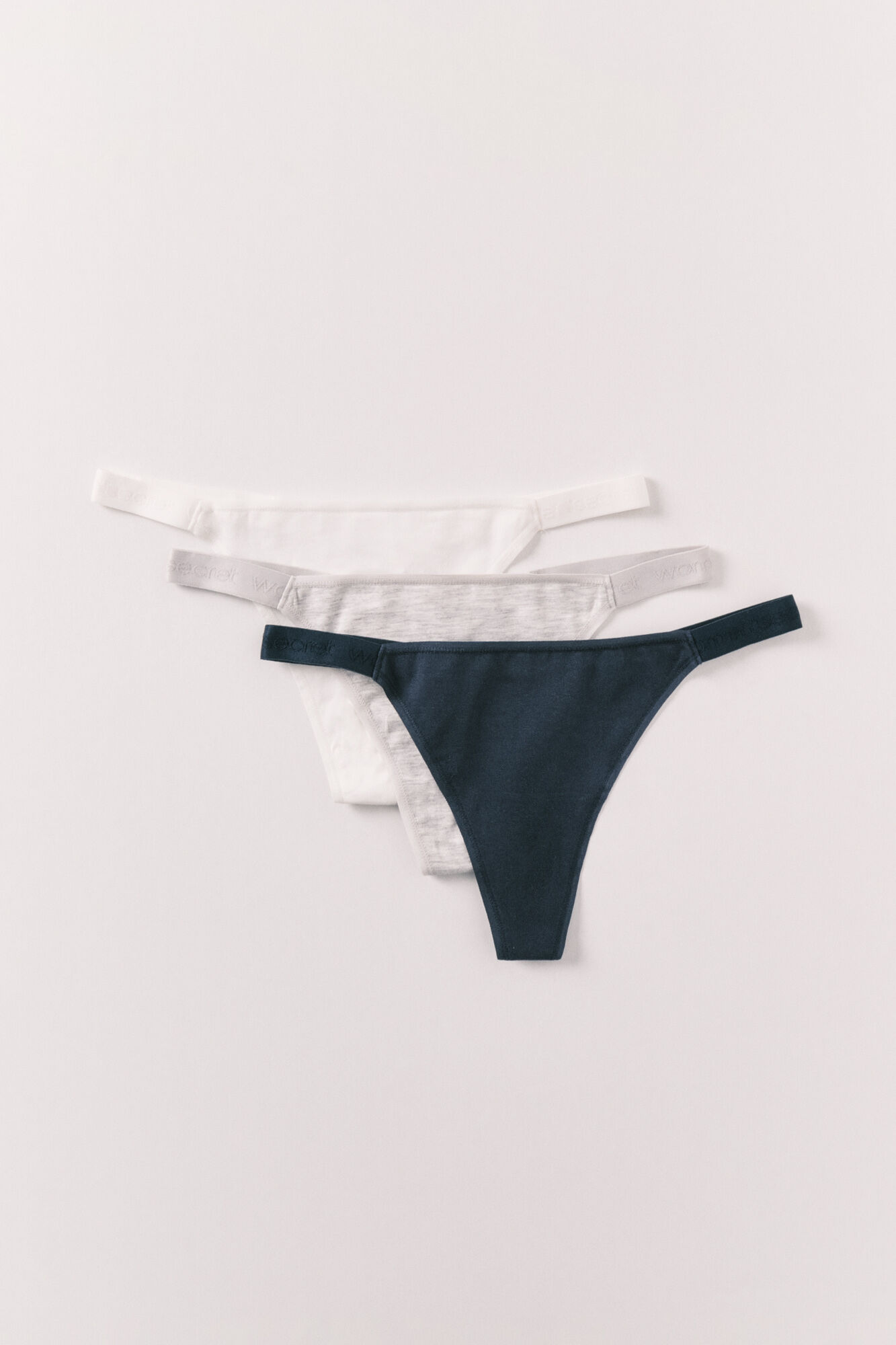 Women'secret 3 pamučne tanga gaćice sa logom