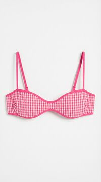 Women'secret Roze lurex top bikini sa Vichy printom