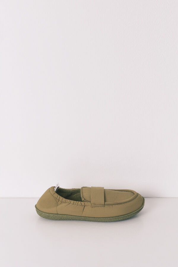 Women'secret Zelene mokasine sobne papuče Kaki