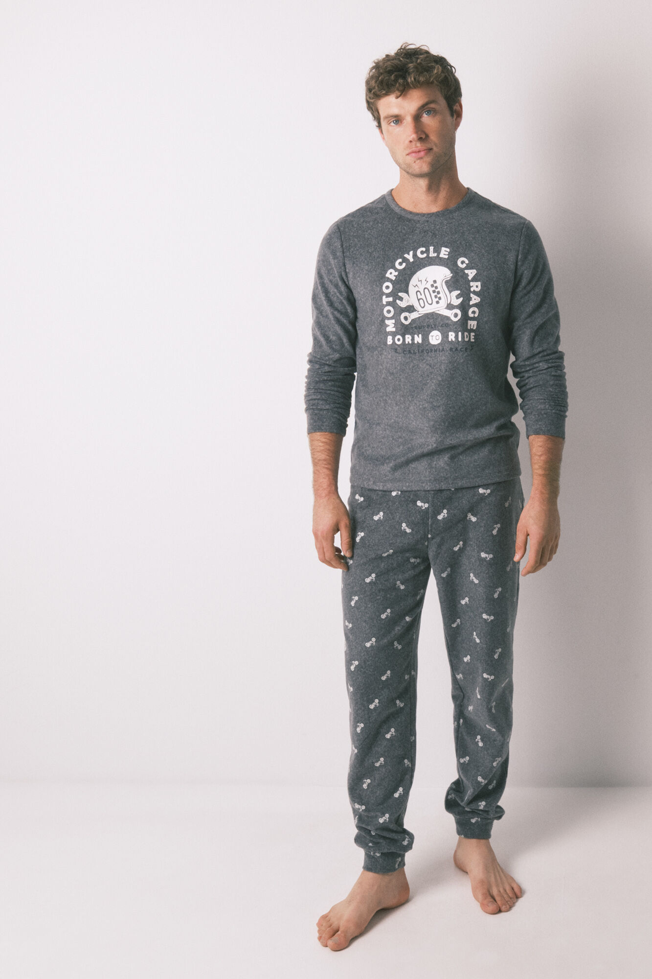 Women'secret Mu&scaron;ka duga flis duga pidžama "Motocikl"