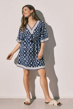 Women'secret Plava kratka haljina sa printom Print