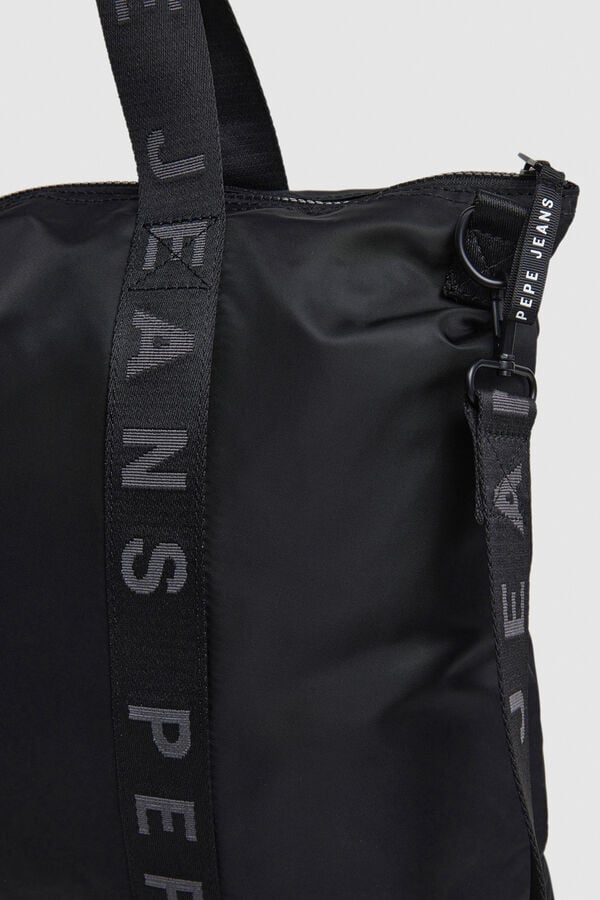 Pepe Jeans Tote bag detalles asas  negro