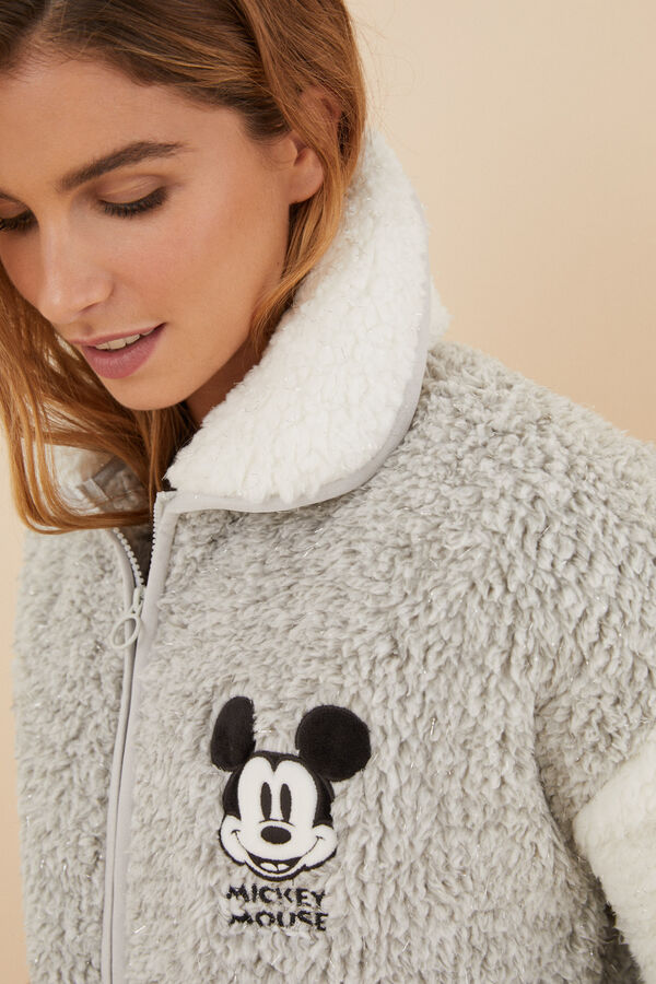 Womensecret Robe curto pelo esponjoso Mickey Mouse cinzento