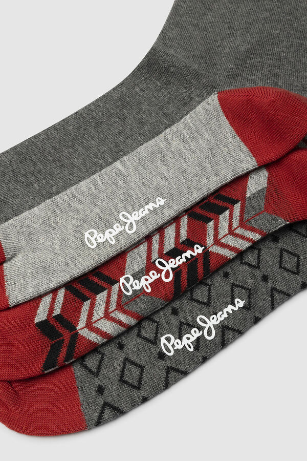 Pepe Jeans Pack 3 calectines geom&eacute;trico gris