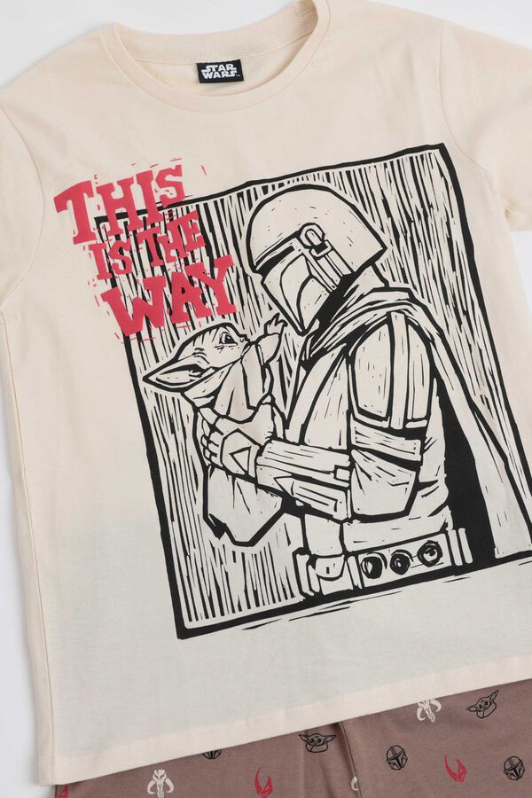 Admas Pijama curto mandalorian Grogu em linho bege