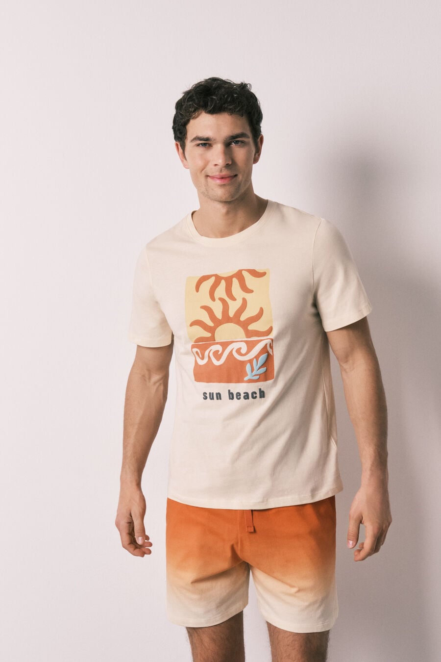 Pijama corto hombre algodón print degradado