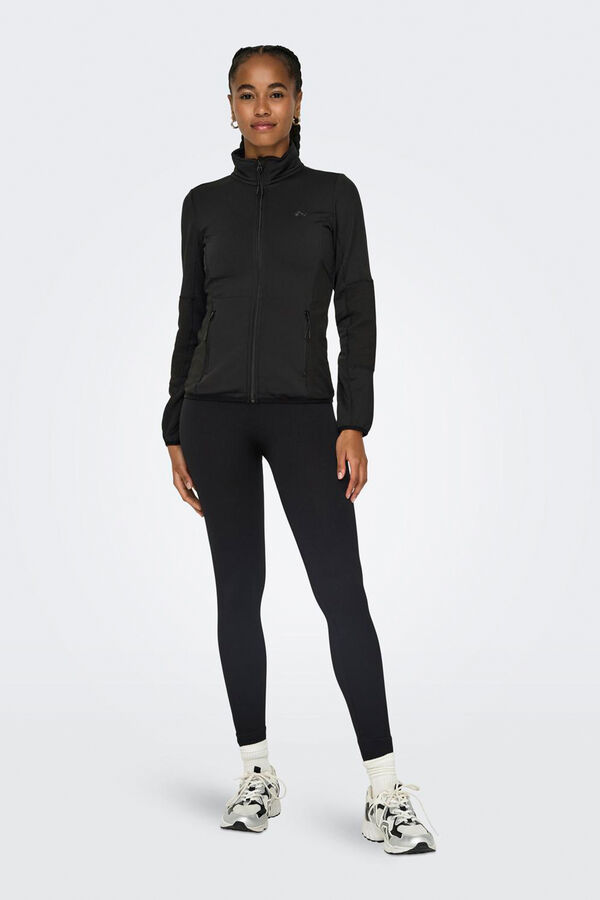 Only Play Chaqueta t&eacute;cnica forro polar negro
