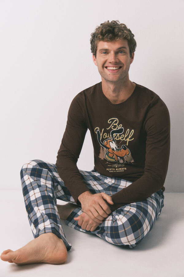 Women'secret 100% pamut Pluto barna hosszú pizsama  természetes