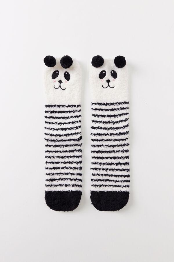 Women'secret Panda bear fluffy socks  white