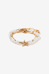 Vilanova Pack Pulseras Pie Cuentas Efecto Perla amarillo