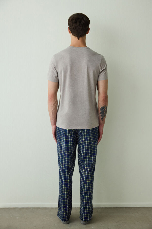 Penti Men's Western Slogan Printed Short Sleeve Cotton Pajama Set printed