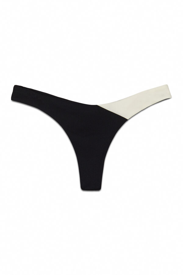 Women'secret Crno-bele bikini tanga gaćice sa color block dizajnom Crna
