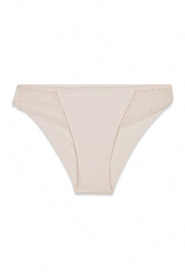 Women'secret Roze mikrofiber i čipkaste klasične gaćice Roze