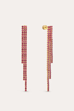 Singularu Pendientes Riviere Triple Raspberry Ba&ntilde;o Oro