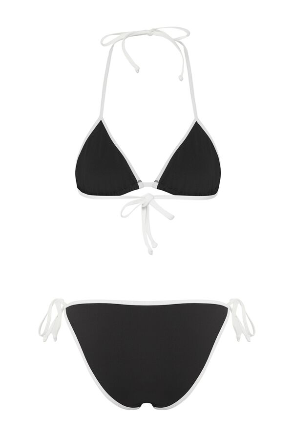 Trendyol Conjunto de bikini triangular B&W negro