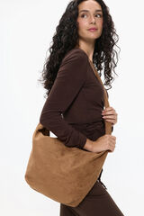 Pieces Bolso Bandolera Antelina marr&oacute;n