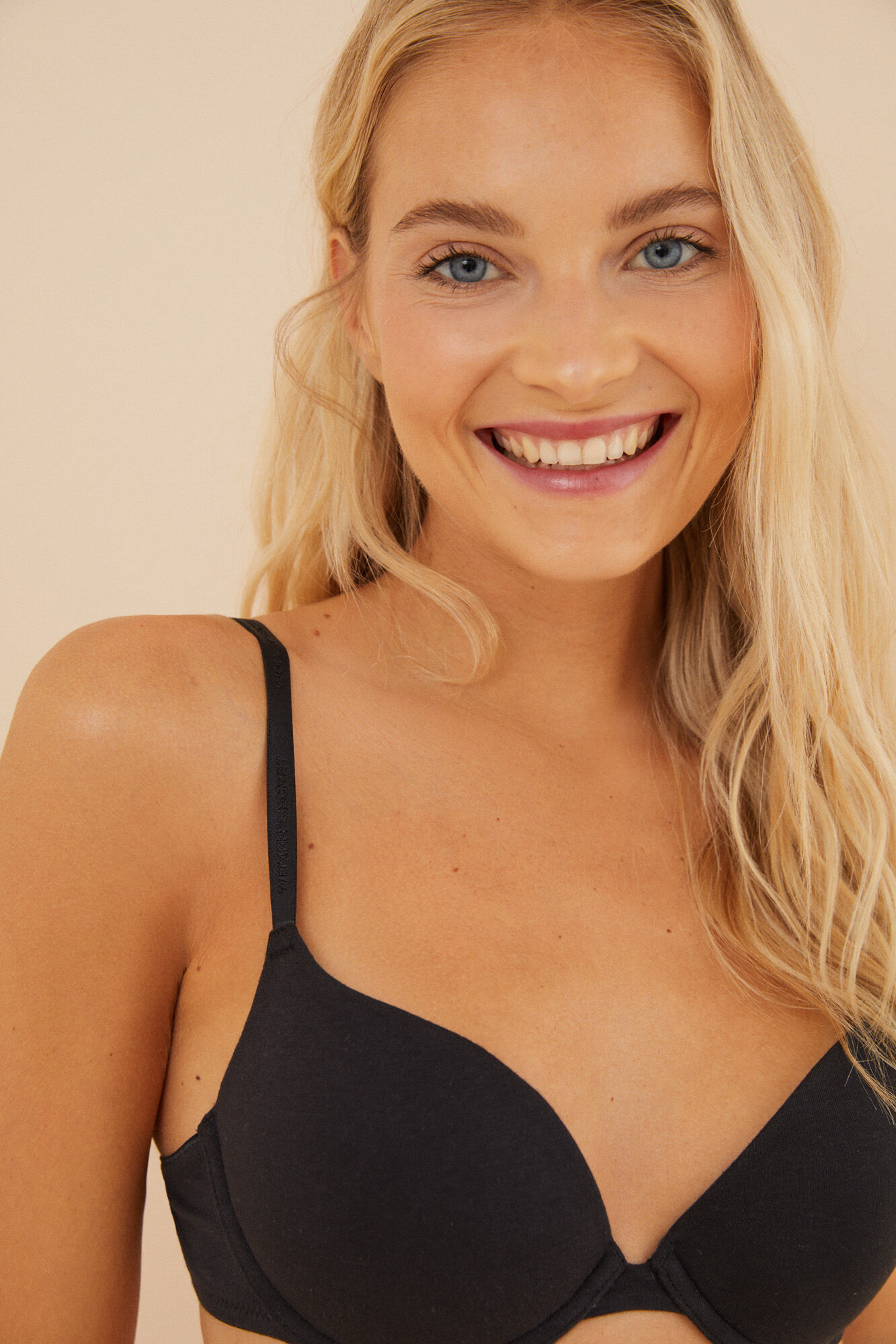 Women'secret GORGEOUS Pamučni push-up grudnjak u crnoj boji