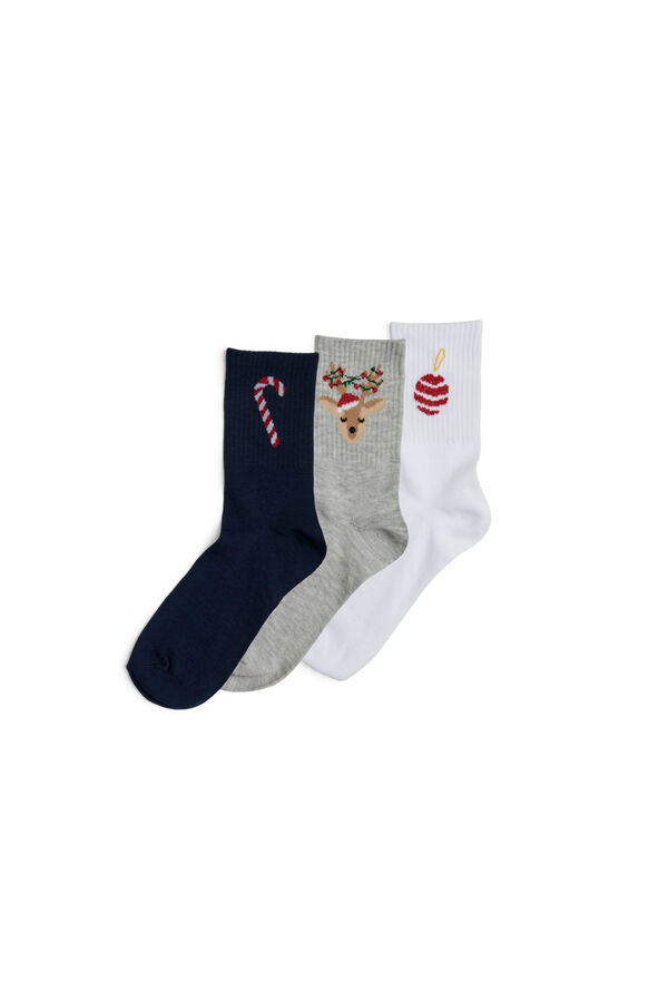 Pieces Christmas socks white
