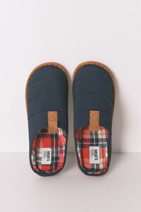 Women'secret Zapatillas casa hombre nylon azul cuadros