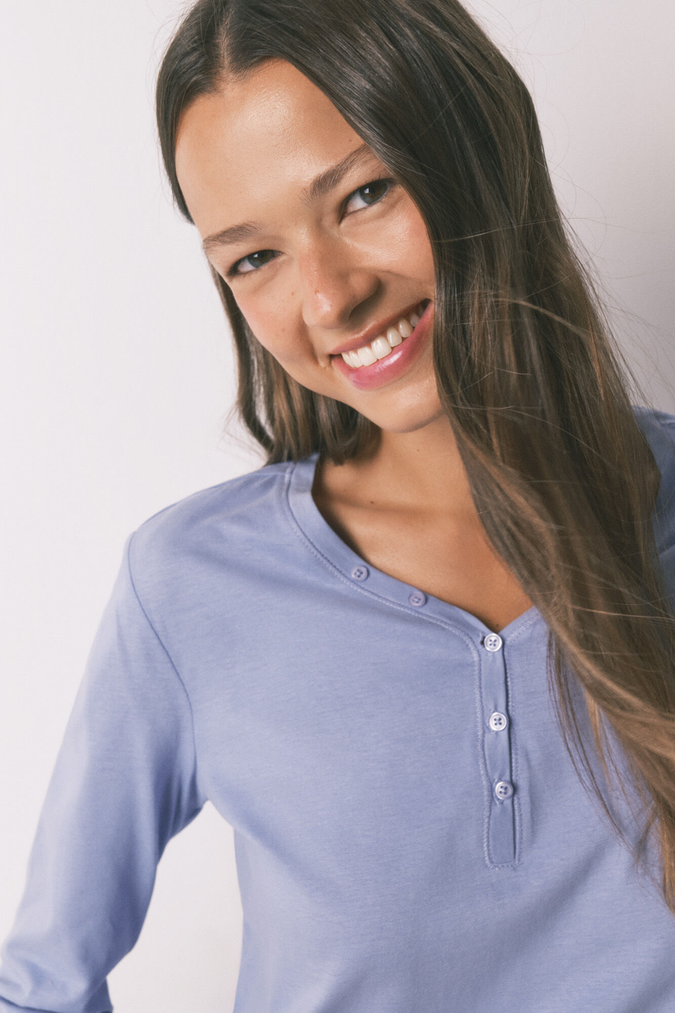 Women'secret Majica dugi rukav od četkanog pamuka jorgovane boje