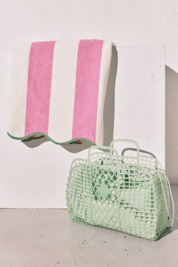 Women'secret 100% pamučni prugasti pe&scaron;kir Roze