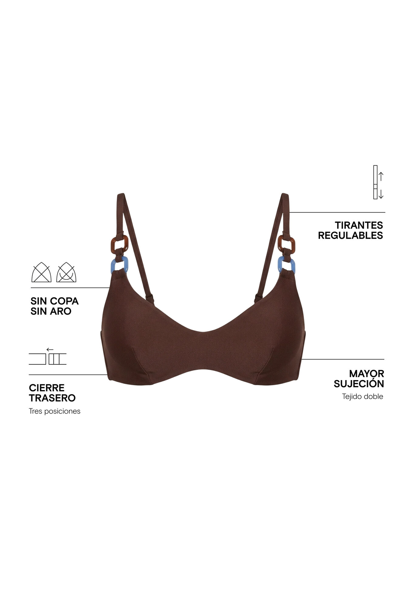 Women'secret Braon gornji deo bikinija sa unutra&scaron;njom žicom