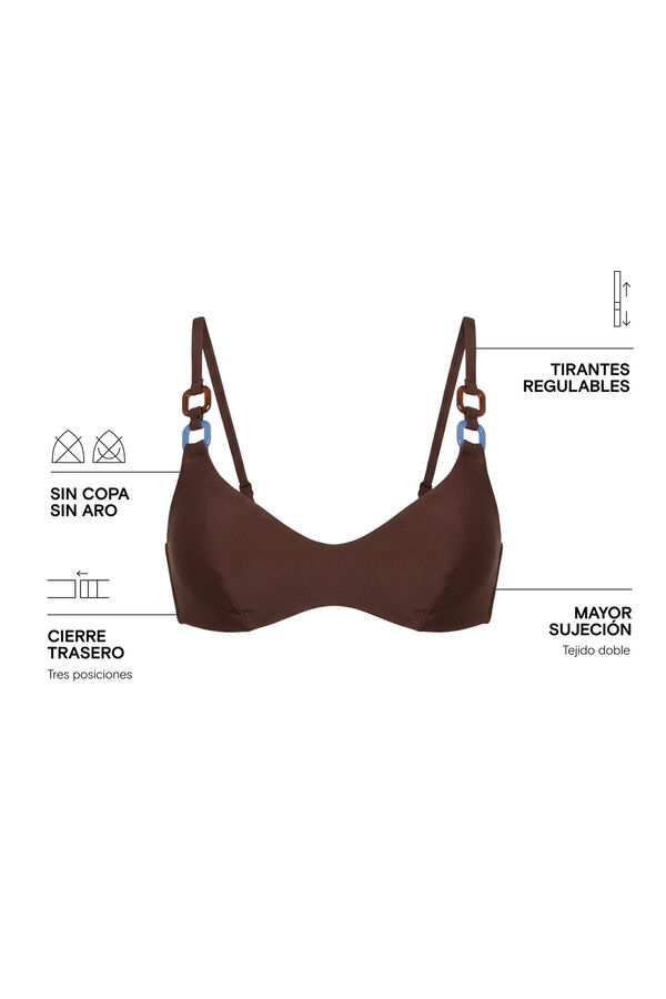 Women'secret Braon gornji deo bikinija sa unutra&scaron;njom žicom Braon