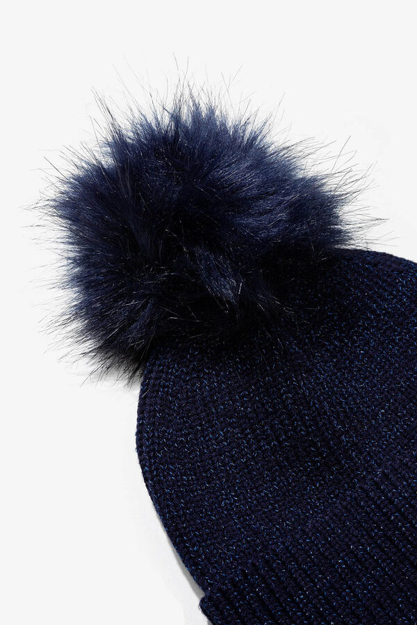 Vilanova Gorro de Punto con Pomp&oacute;n azul