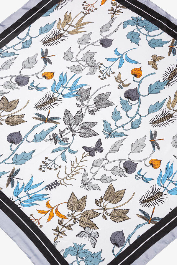 Vilanova Bandana de raso con estampado  azul