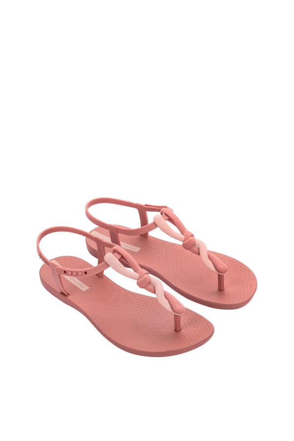 Ipanema Sandalia con tira en T y nudo rosa