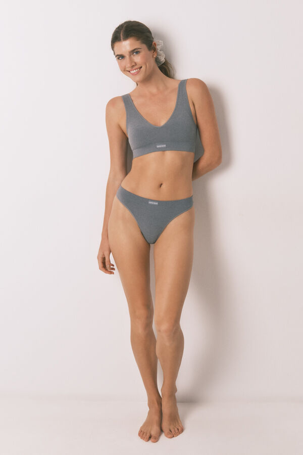 Women'secret Svetlo sive bez šavova tanga gaćice gaće Siva