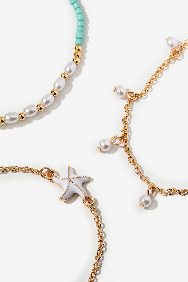 Vilanova Pacote de 3 Pulseiras Estrela do Mar amarelo